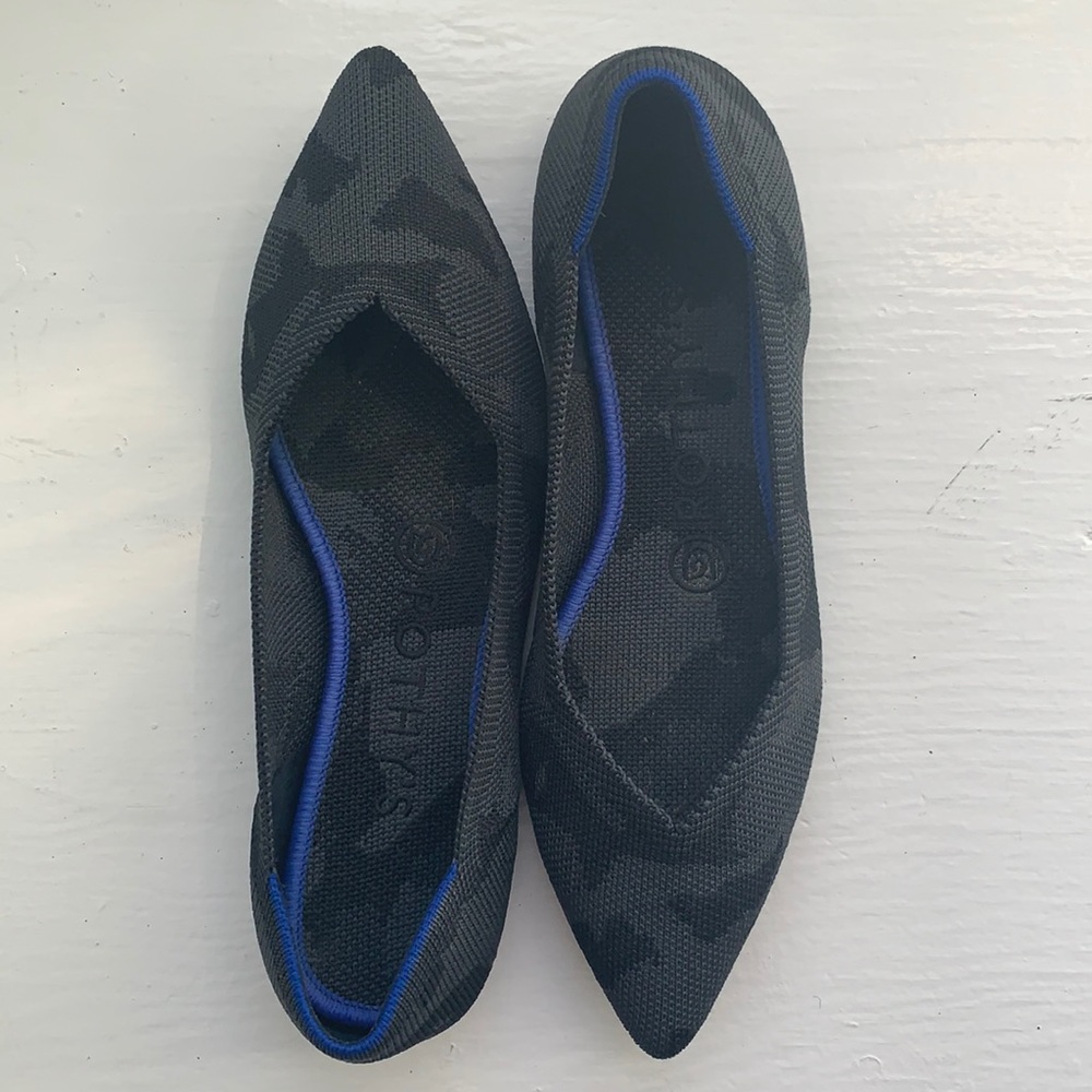 Rothy’s Point Gray Camo flat. Size 6.5.